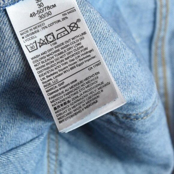 GAP Relaxed Boyfriend Jeans 30 Distressed Light Wash Ripped Y2K - Picture 9 of 9